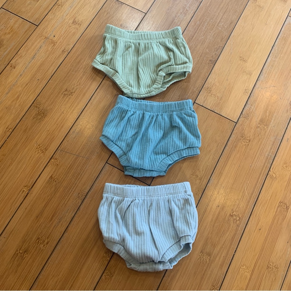 Cloud Island Ribbed Diaper Covers - Green, Blue, Gray